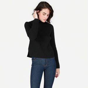 Everlane Ribbed Wool-Cashmere Turtleneck - Black